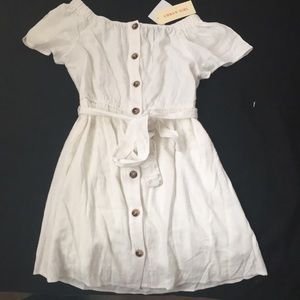 White, midi, buttoned dress